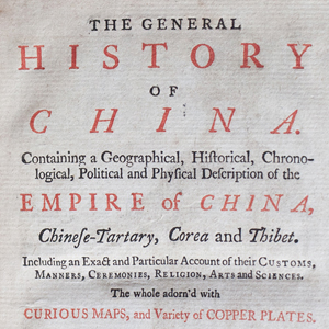 du Halde, General History of China